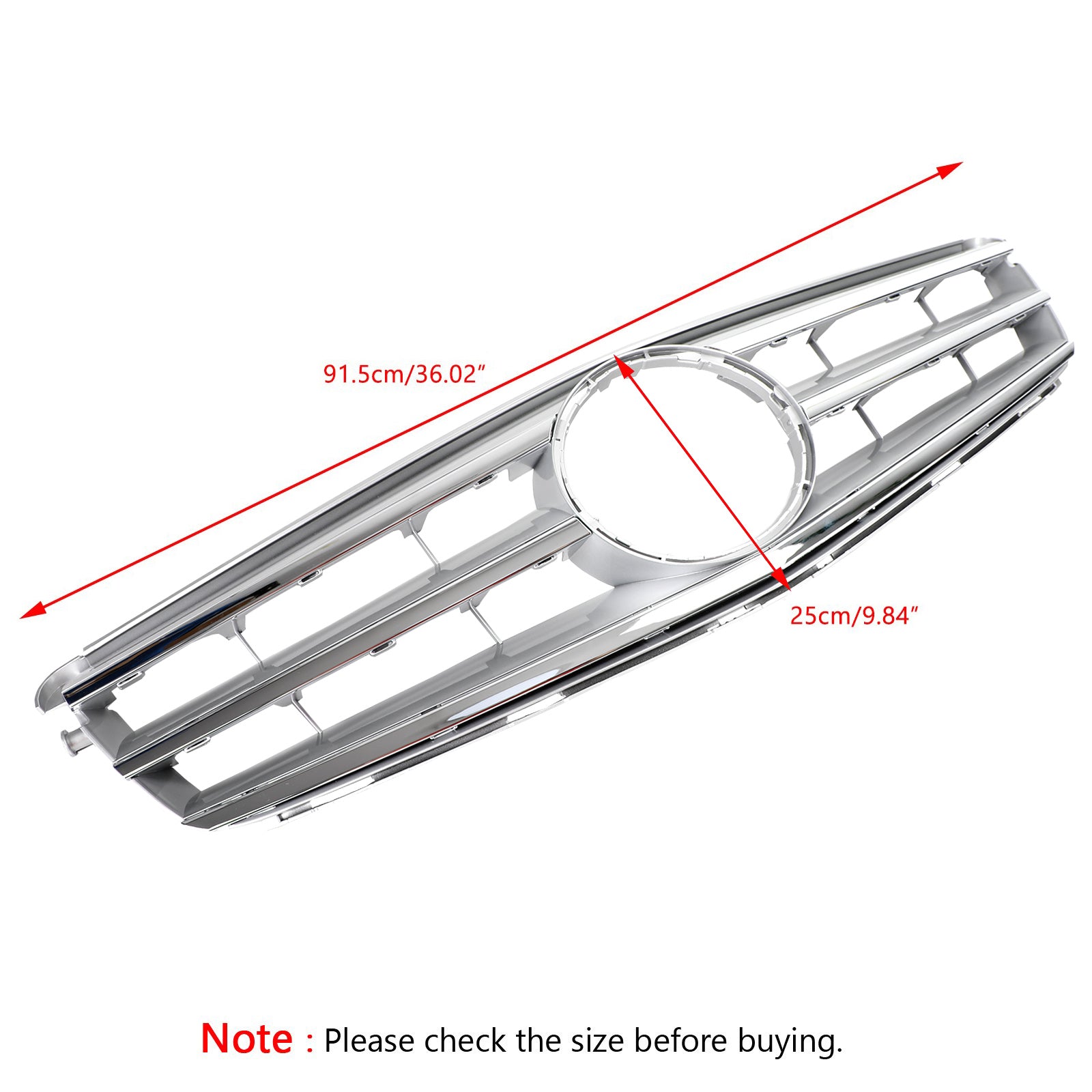 شبكة المصد الأمامي تناسب بنز C Class W204 W/LED Emblem C300/C350 2008-2014 كروم عام 