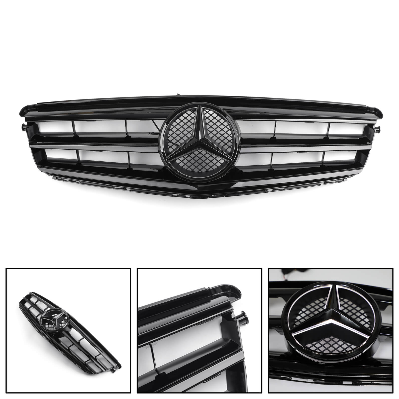 Rejilla de repuesto para parrilla superior delantera W204 2008-2014 Benz, color negro genérico