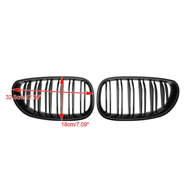Front Bumper Grille For 2004-2009 BMW E60 E61 M5 520i 530i Glossy Black Generic