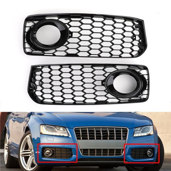 L+R Fog Light Grill Grille With Trim For Audi A5 S-Line S5 B8 RS5 2008-2012