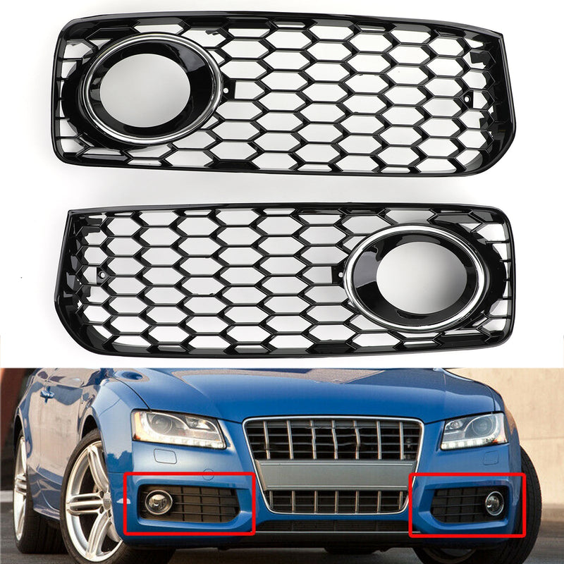 L+R Fog Light Grill Grille With Trim For Audi A5 S-Line S5 B8 RS5 2008-2012 Generic