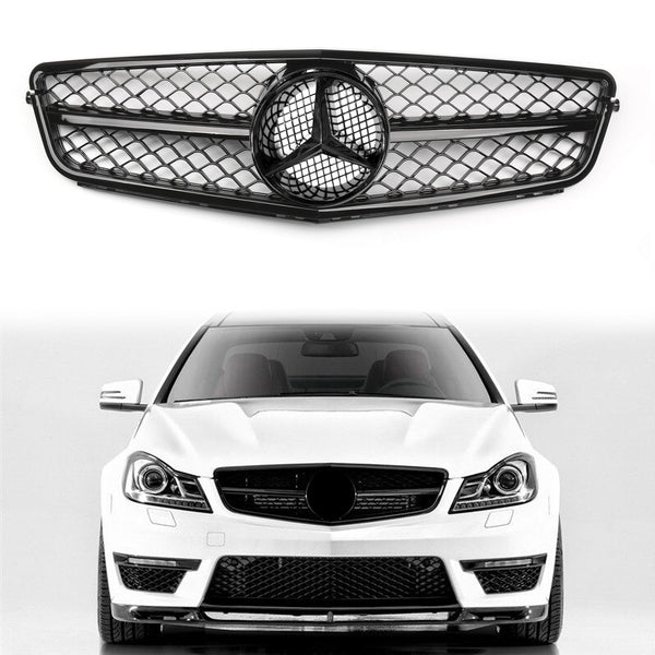 W204 C250 C350 08-13 Mercedes Benz AMG Style Gloss Black Grill Replacement Grille Generic