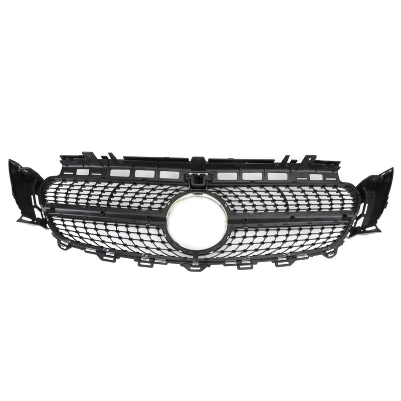 W213 E300 E400 16-19 Mercedes Benz Diamond Silver Border Front Grill Replacement Grille Generic