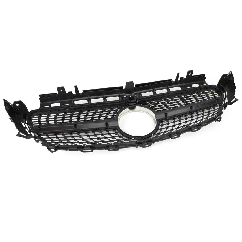 W213 E300 E400 16-19 Mercedes Benz Diamond Silver Border Front Grill Replacement Grille Generic