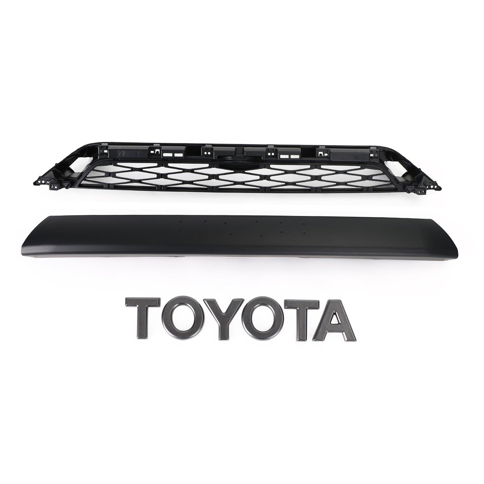 Toyota 4Runner 2020-2024 TRD PRO Black 2 Piece Front Bumper Grille Grill Generic