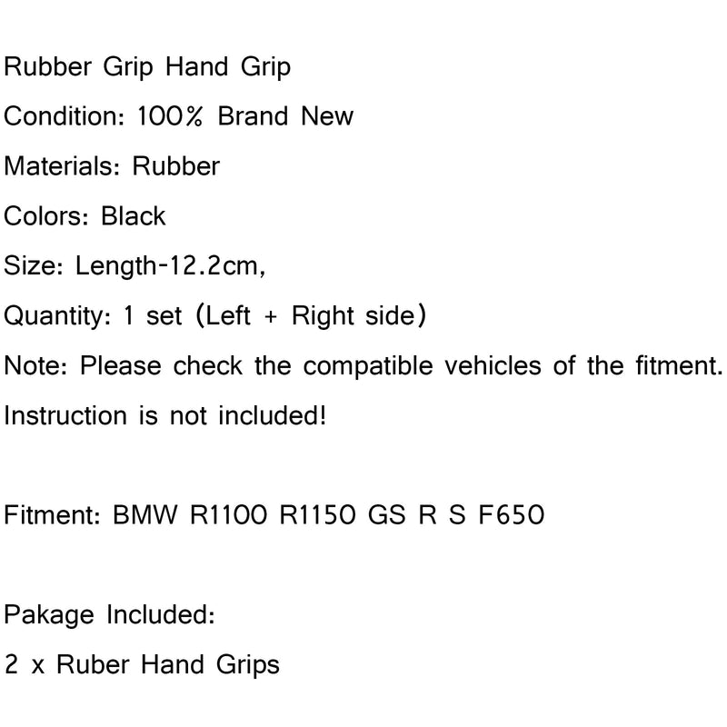 Empuñaduras de manillar de goma para BMW F650 ST/CS R1100/1150 RS R850 K1100 RS/LT genérico