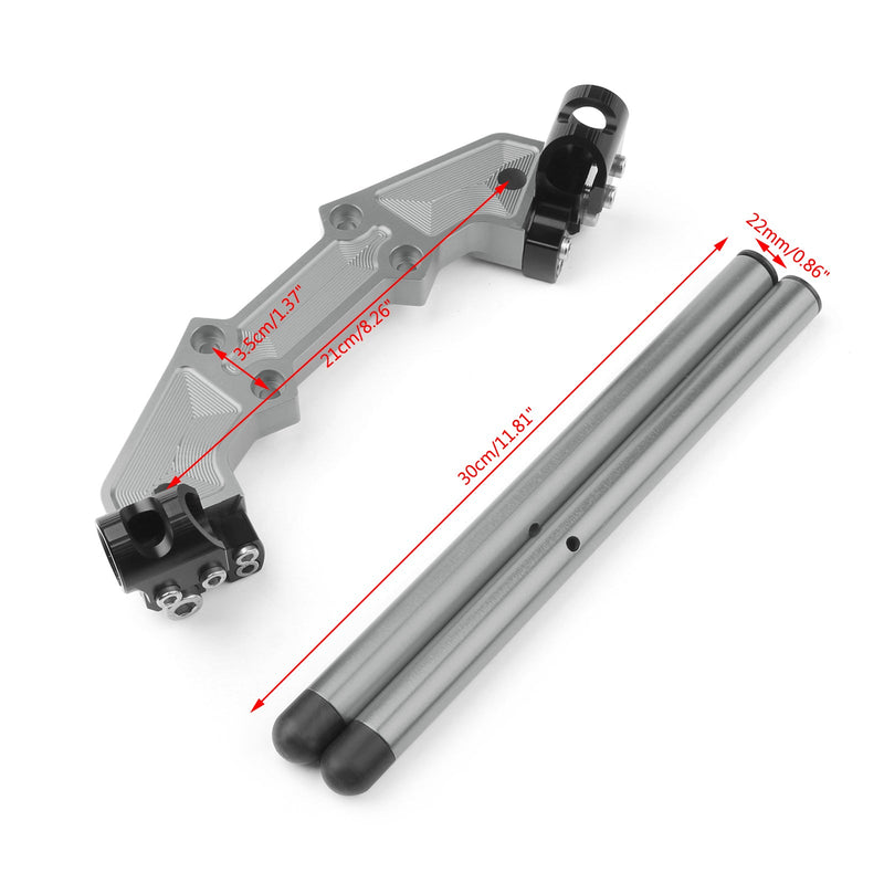 Placa adaptadora de clip CNC y kit de manillar de 22 mm para Kawasaki Z800 2013-2018 Genérico