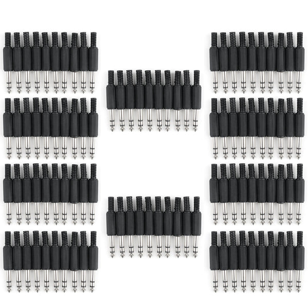 100 Pcs 6.35mm 1/4" Male Stereo Audio Trs Jack Plug Connector Soldering
