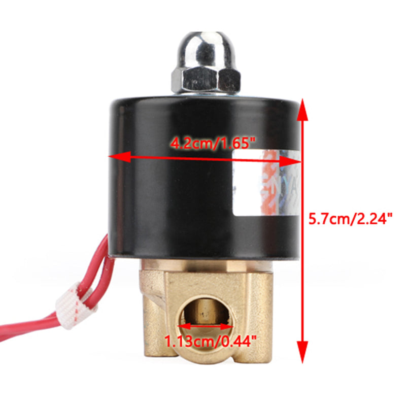 Válvula solenoide eléctrica normalmente cerrada de latón de 1/4 "CC 12V BSP Gas agua aire N/C