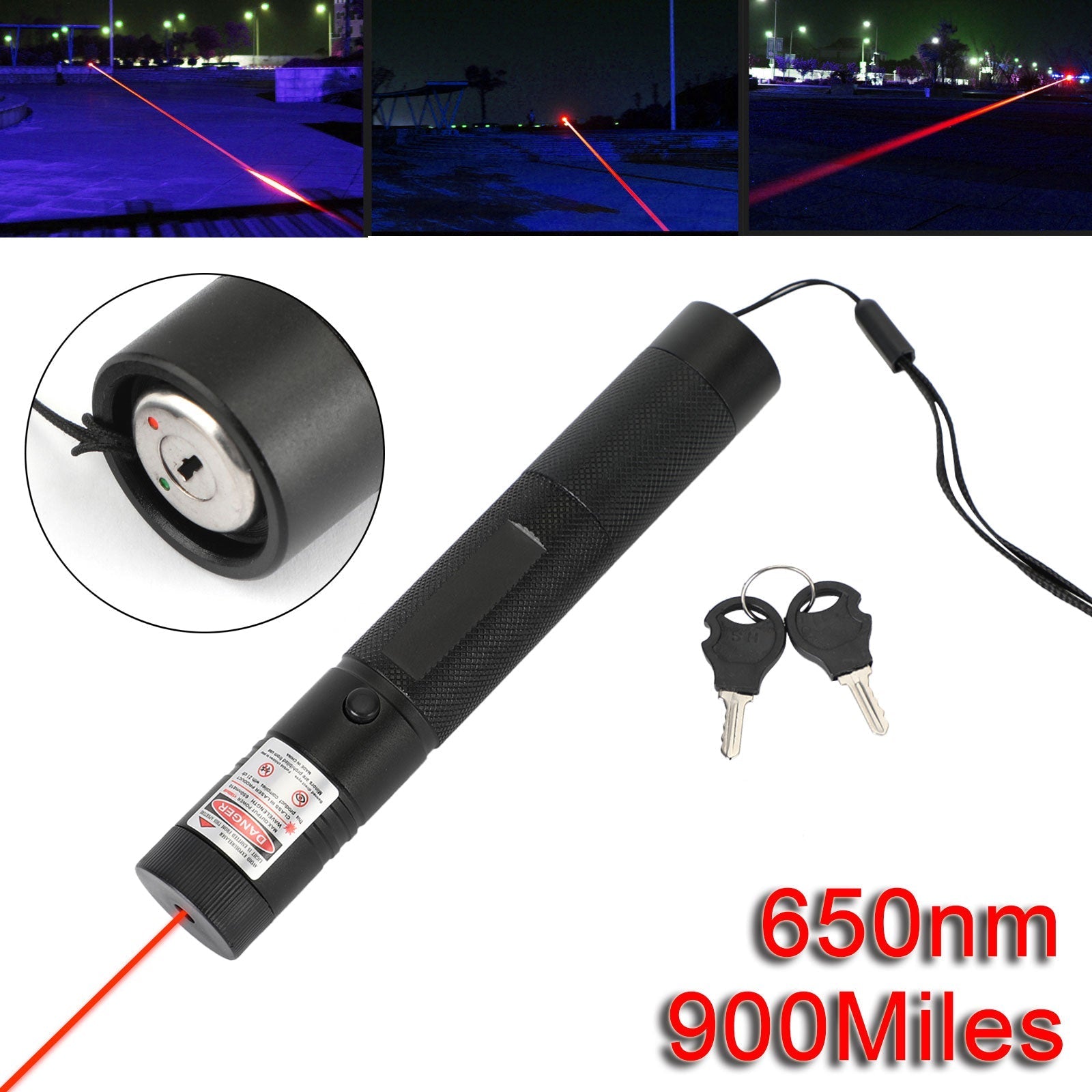 Rechargeable 900Miles Red/Green Laser Pointer Lazer Pen 650nm/532nm Visible Beam