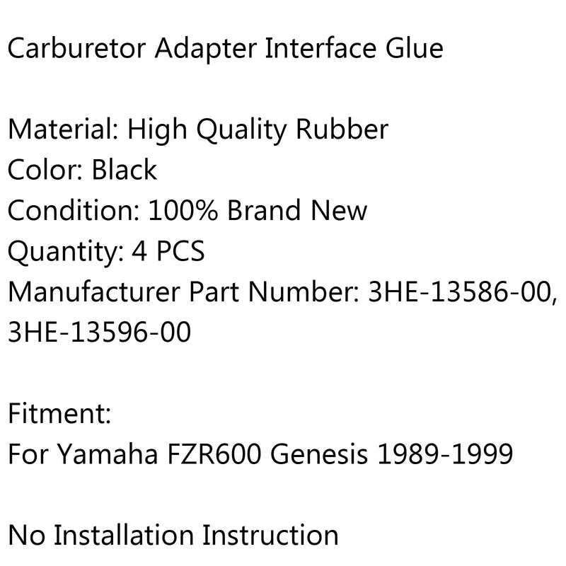 Intake Manifold Joint Carb Carburetor Flange Boot For Yamaha FZR6 1989-1999