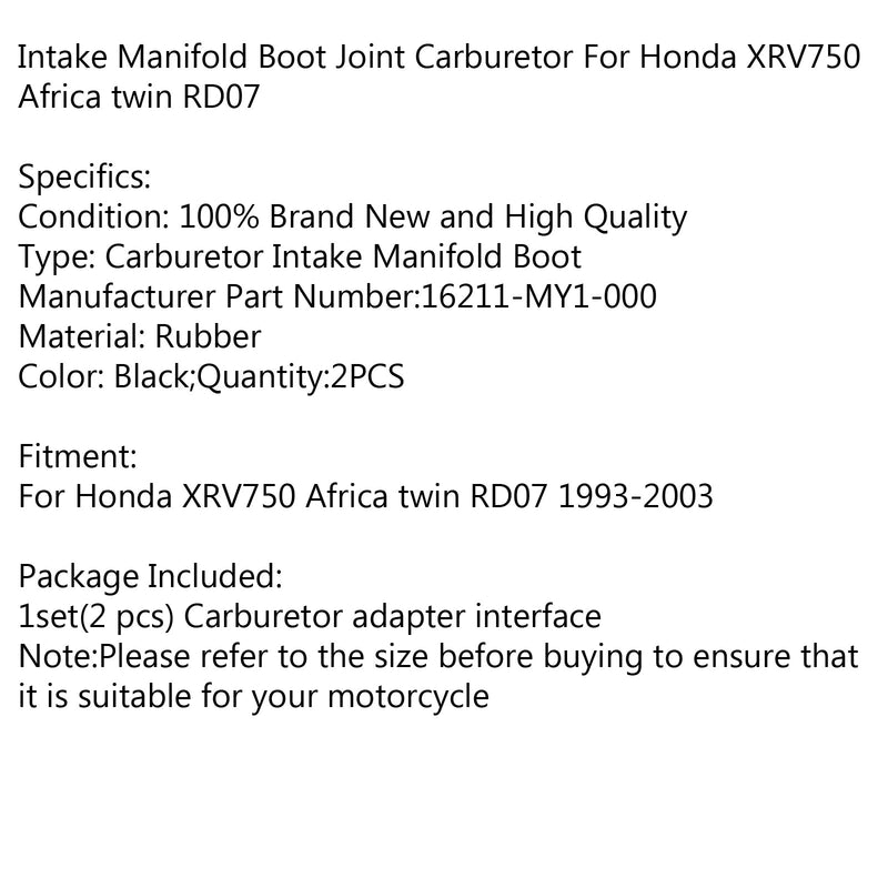 Arranque del colector de admisión del soporte del carburador para Honda XRV 750 Africa Twin 1993-2003 genérico