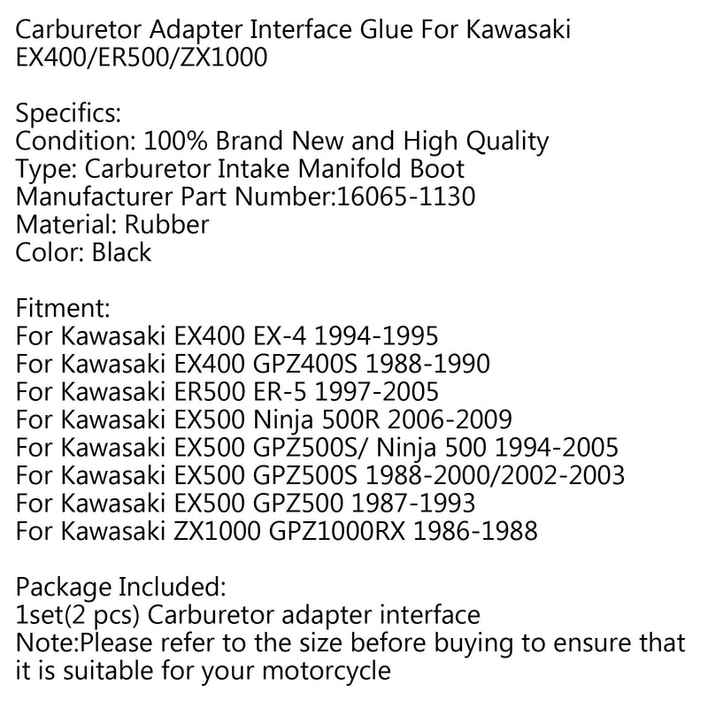 Arranque del colector de admisión del soporte del carburador para Kawasaki EX400 EX-4 EX500 ER500 97-05 genérico