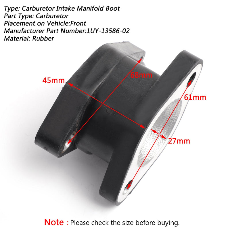 Bota de carburador de admisión 1UY-13586-02 para Yamaha YFM350X Warrior 350 YFM350FX genérico