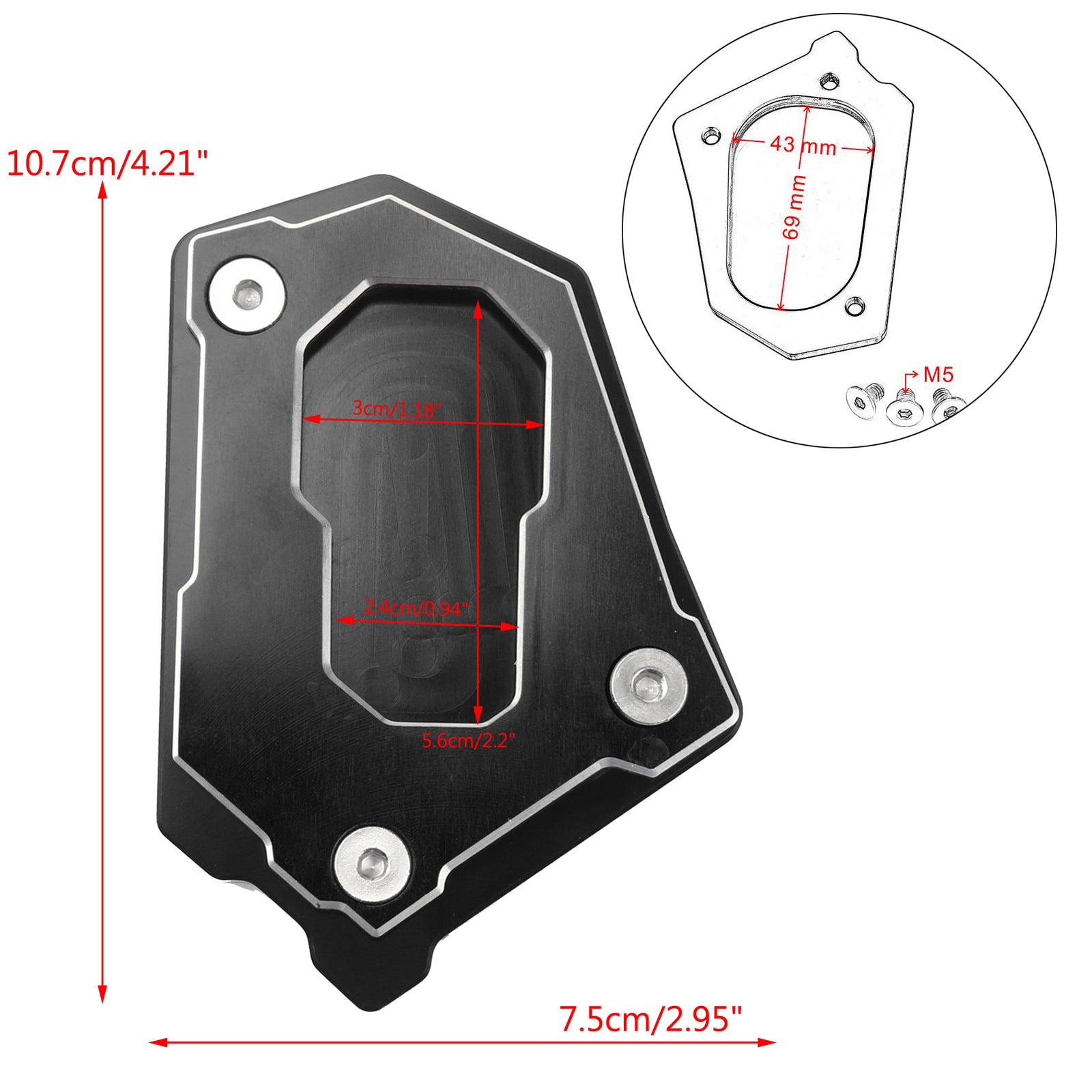 Kickstand Side Stand Enlarge Extension Plate For BMW R1200 GS Adv 14-16 Generic