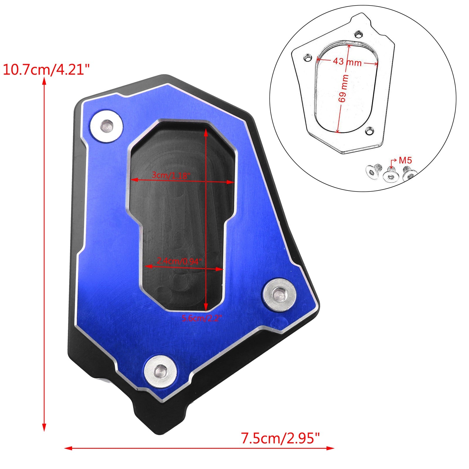 Kickstand Side Stand Enlarge Extension Plate For BMW R1200 GS Adv 14-16 Generic