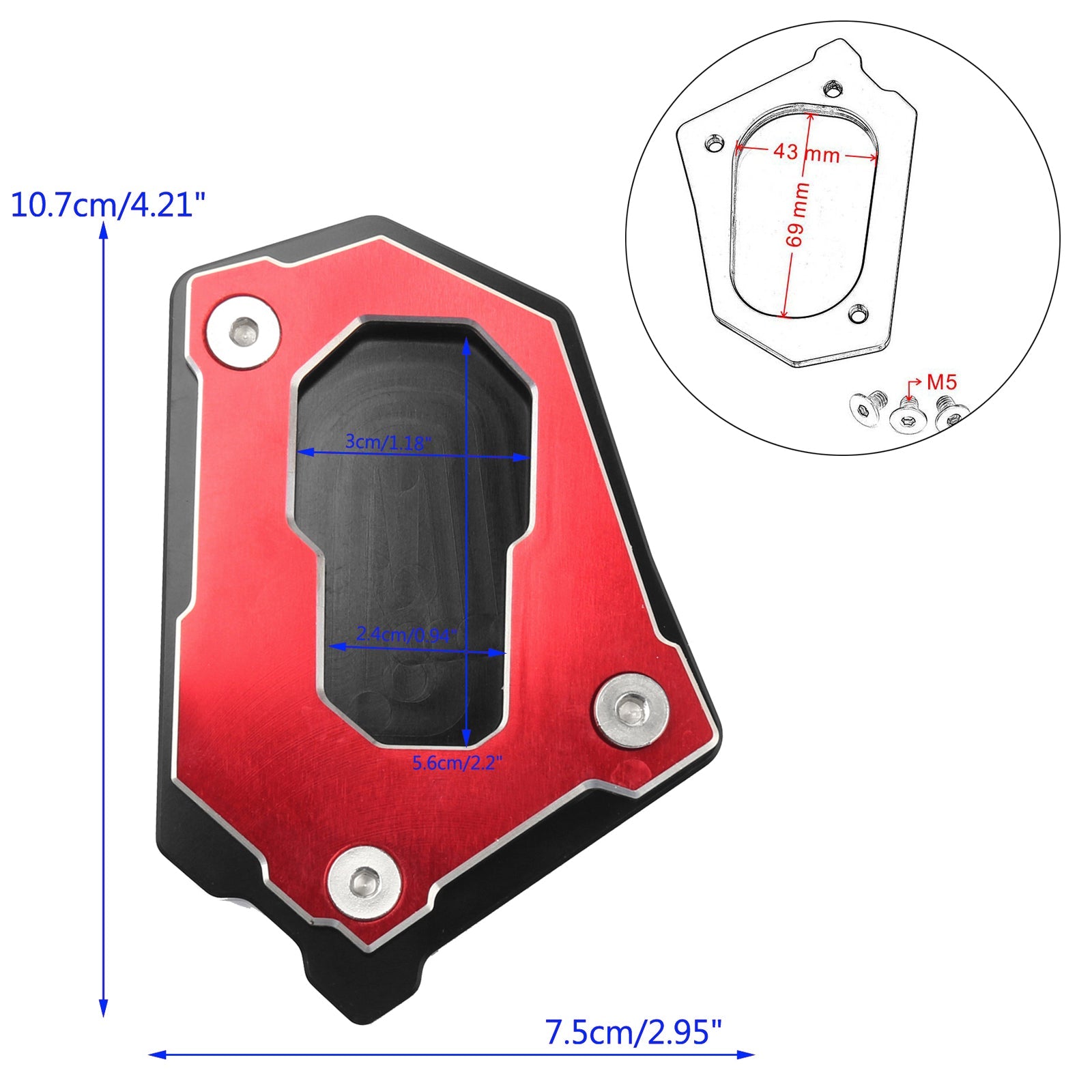 Kickstand Side Stand Enlarge Extension Plate For BMW R1200 GS Adv 14-16 Generic