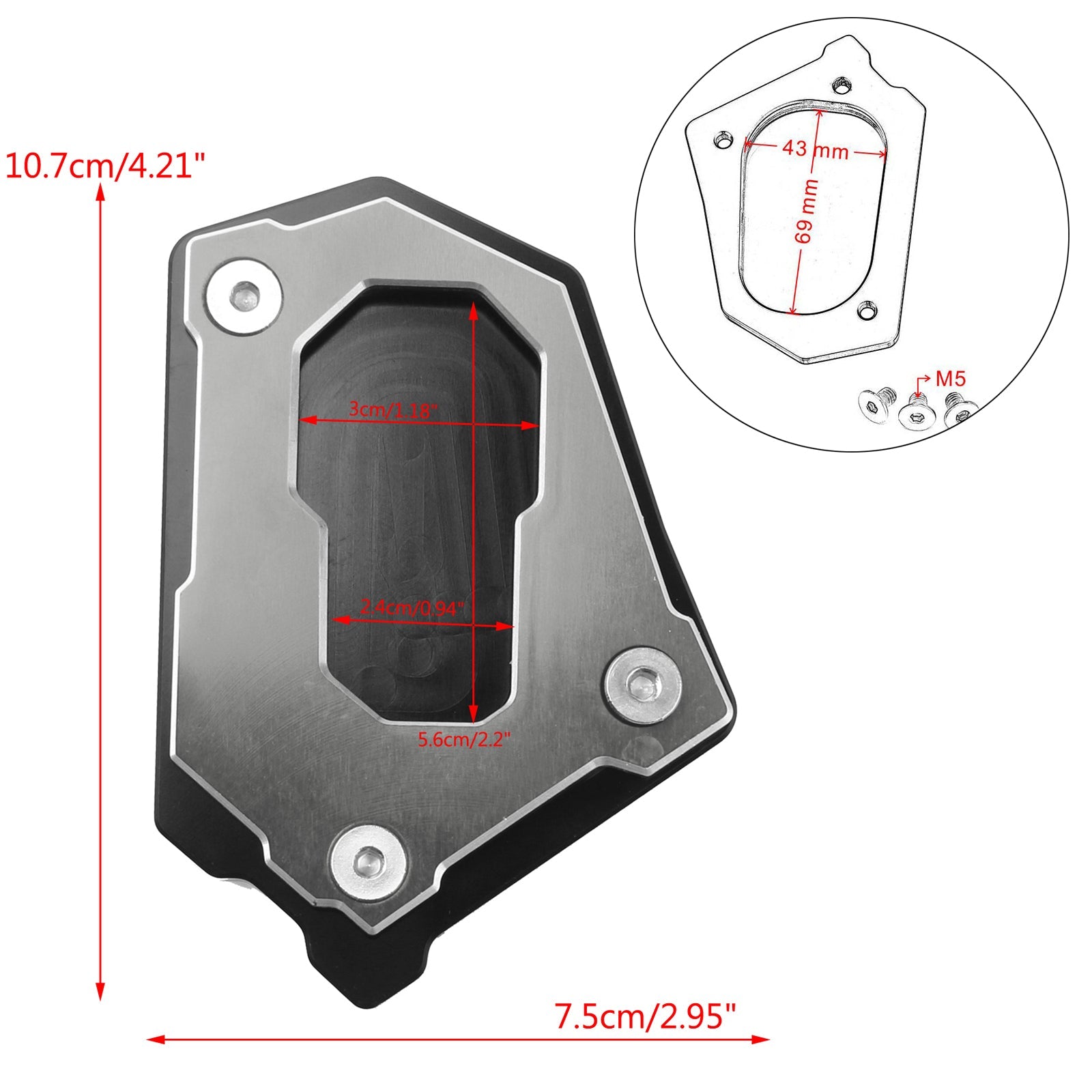 Kickstand Side Stand Enlarge Extension Plate For BMW R1200 GS Adv 14-16 Generic