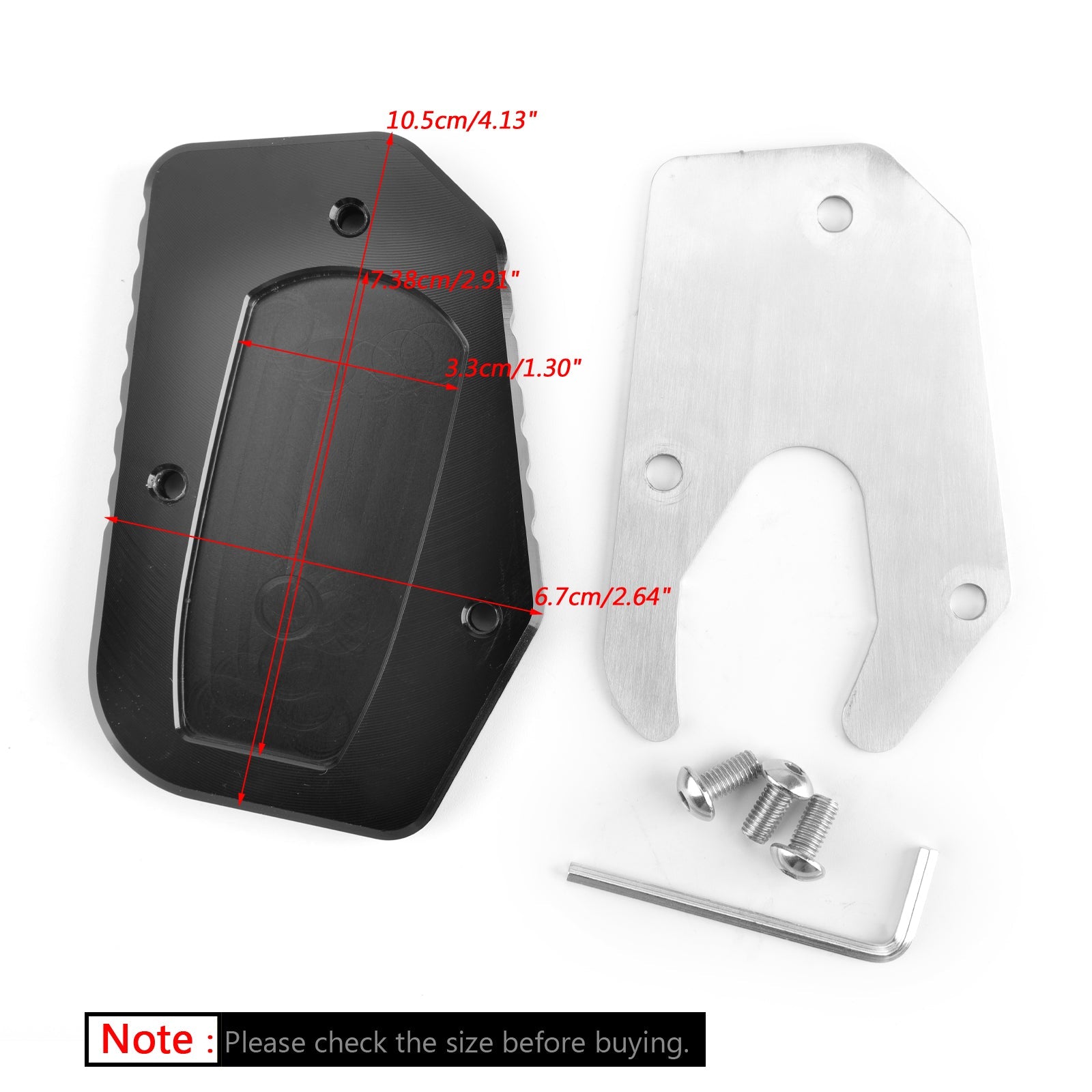 Almohadilla de extensión de pata de cabra de placa de caballete lateral para Suzuki V-STROM1000/DL1000 14-17 genérico