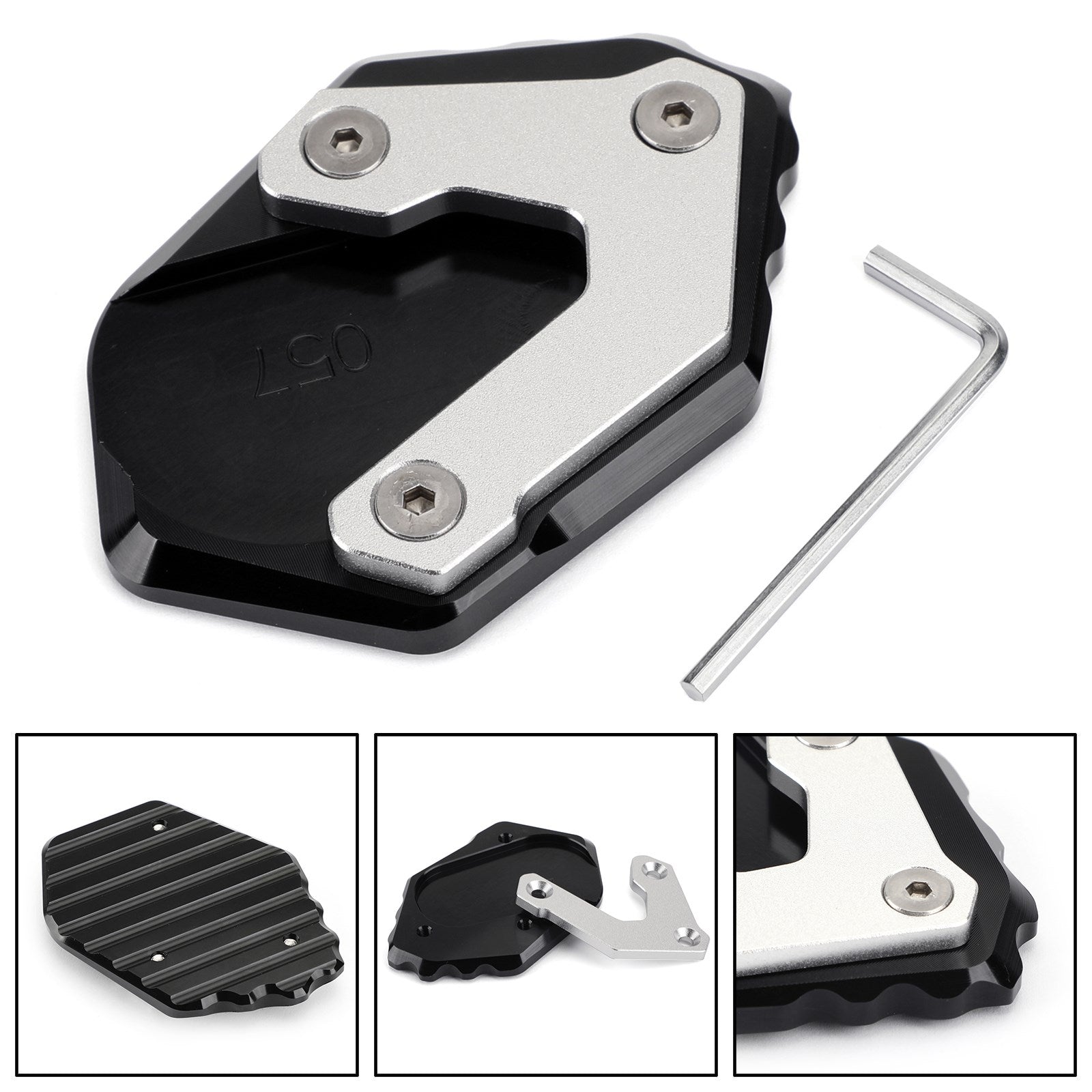 CNC Moto Side Stand Extension Kickstand Enlarger Plate For BMW F750GS 2018-2019 Generic