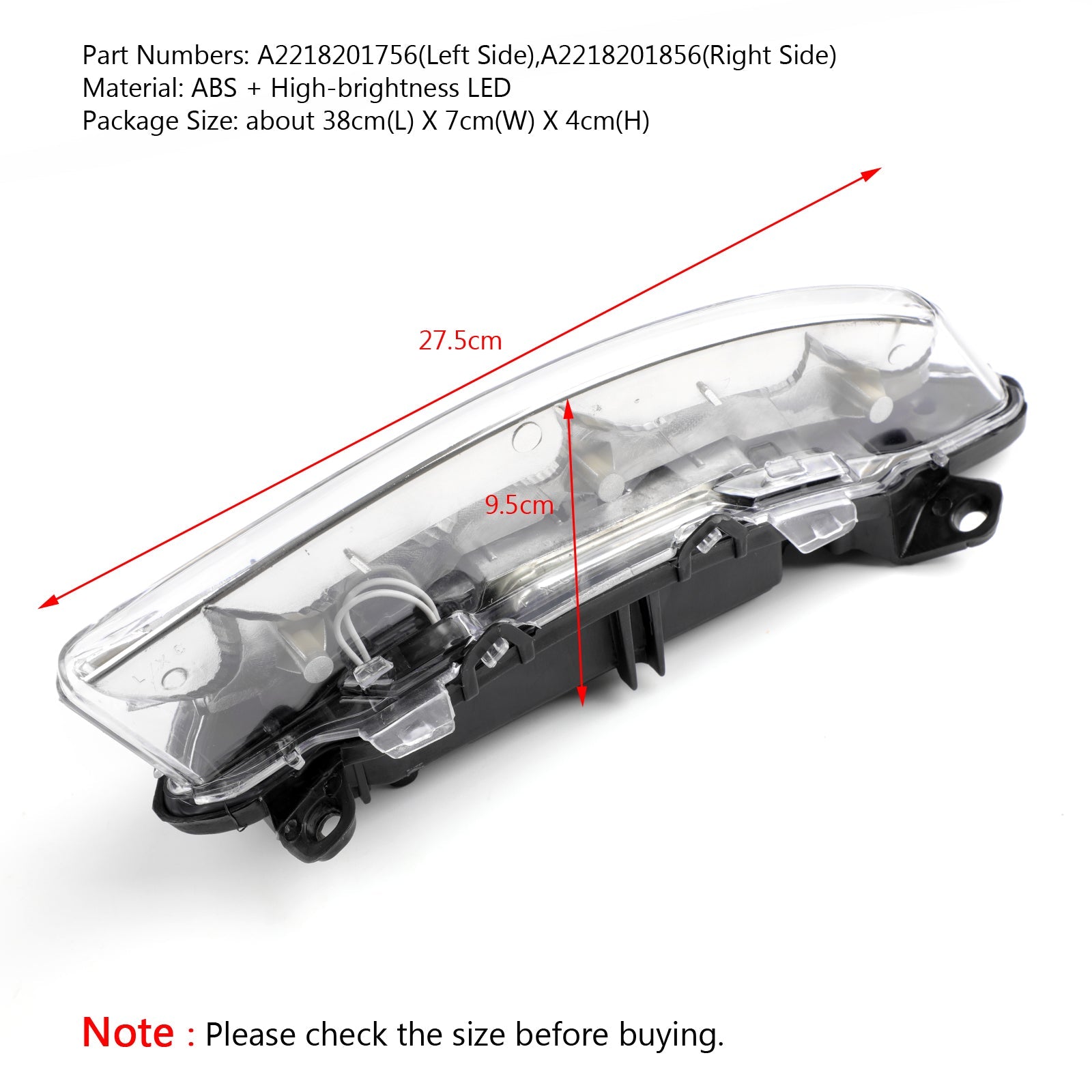 2PCS LED DRL Daytime Running Fog Light Left + Right For MERCEDES S-Class W221