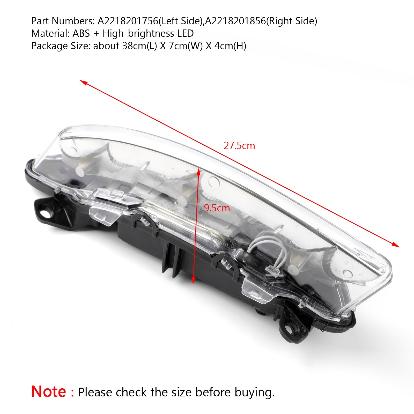 1PCS LED DRL Daytime Running Fog Light Left OR Right For MERCEDES S-Class W221 Generic