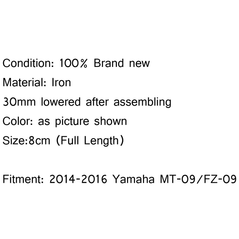 Nuevo kit de enlace de descenso de 30 mm para Yamaha MT-09 FZ-09 FZ MT 09 2015 genérico 2014-2016