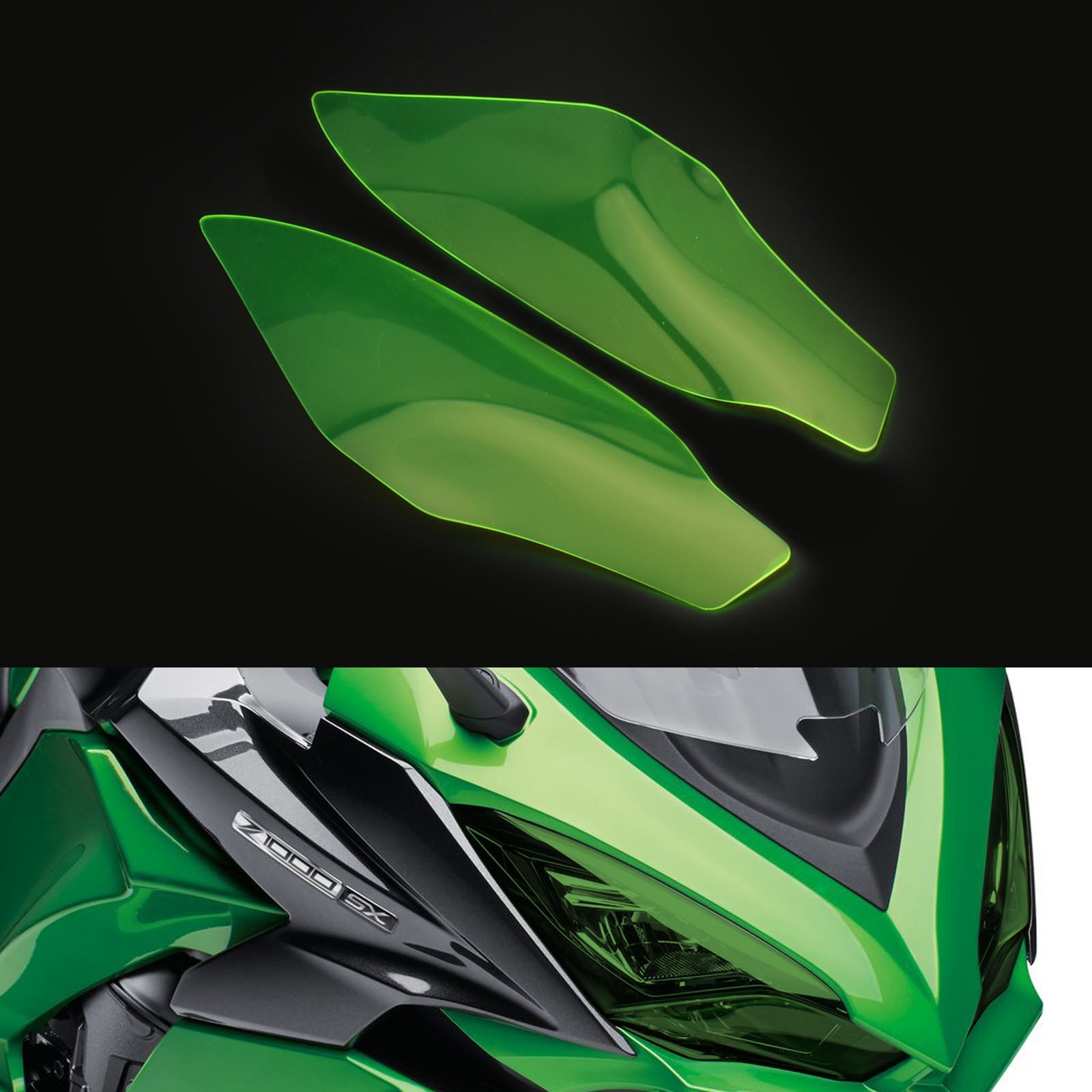 Front Headlight Lens Protection Fit For Kawasaki Ninja 1000 Z1000Sx 17-20 Smoke Generic