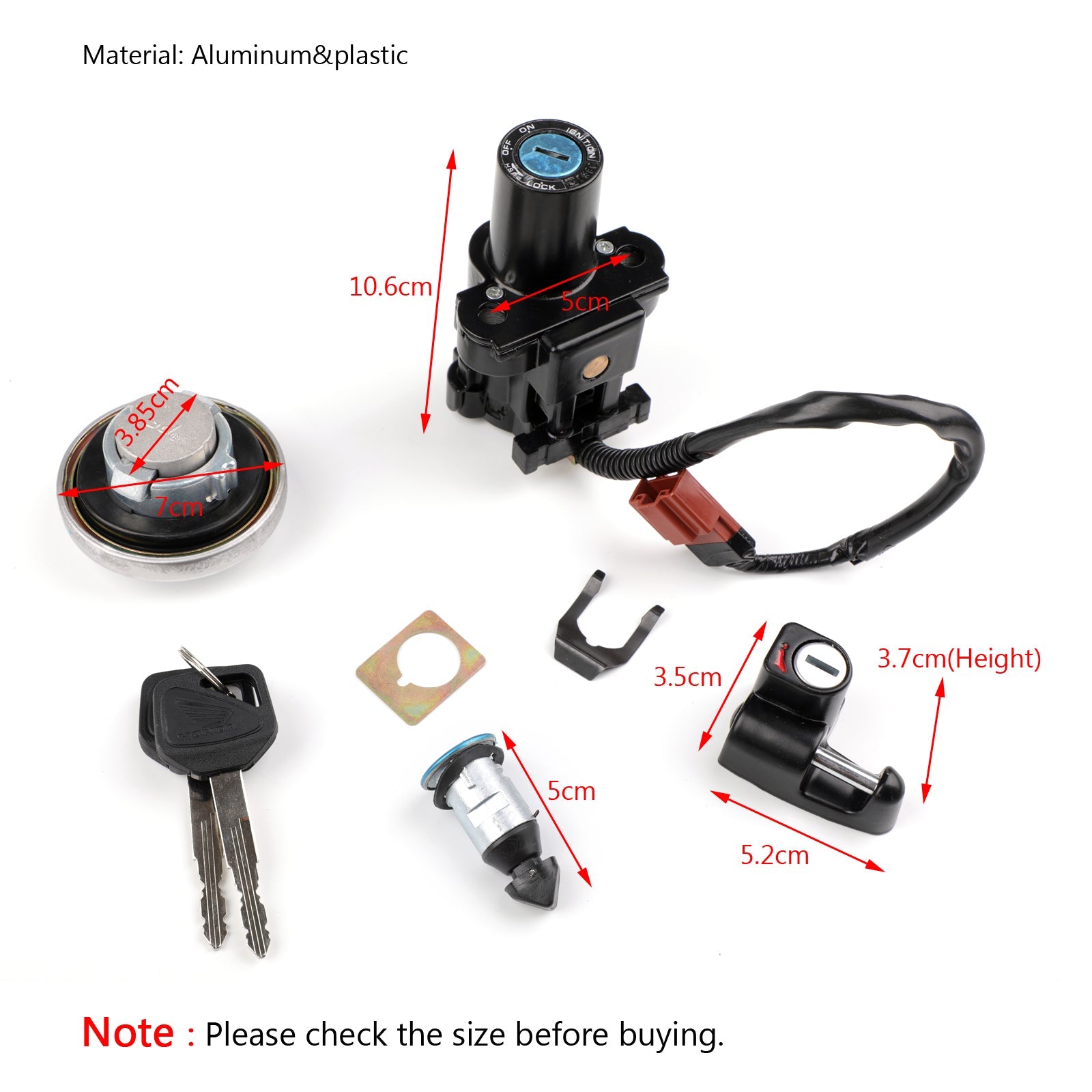 Ignition Switch Fuel Gas Cap Seat Lock Key For Honda CL4 CB4SS CA25 CMX45