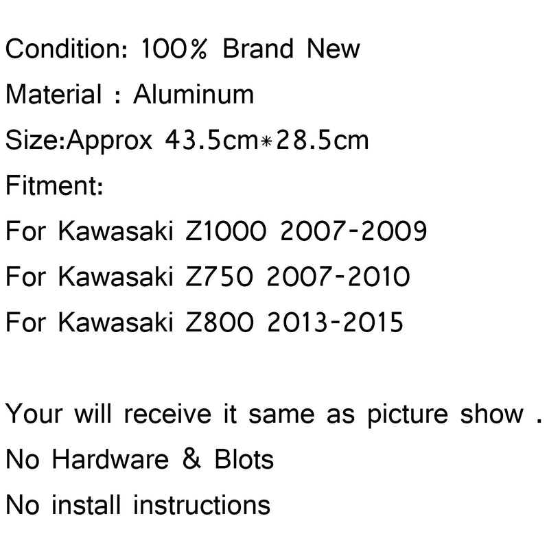 Enfriador de radiador de motocicleta de aluminio para Kawasaki Z1000 07-09 Z750 2007-2010 Z800 genérico