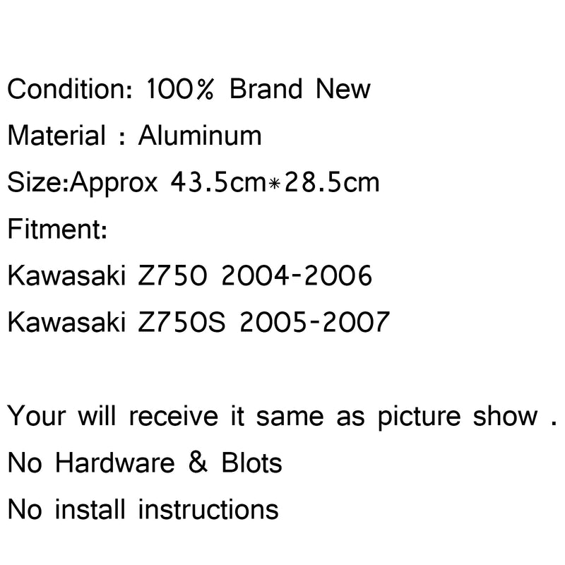 Radiator Cooler Aluminum For Kawasaki Z750 2004-2006 Z750S 2005-2007 Black Generic