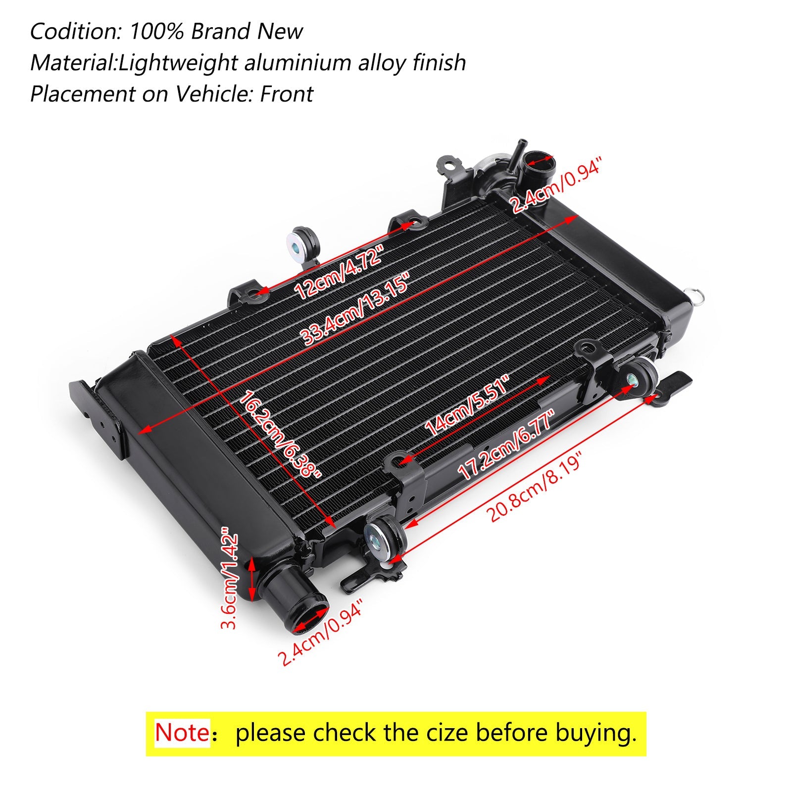 Radiador de refrigeración de repuesto para Honda CB500F CBR500R CB500X 2013+ genérico