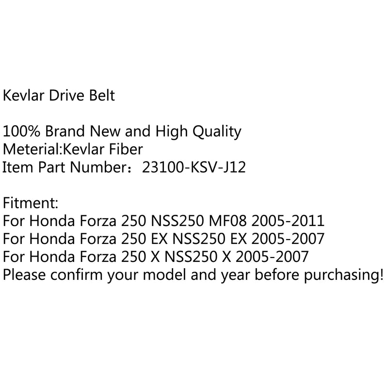 Correa de transmisión premium para Honda Forza 250 NSS250 MF08 05-11 EX NSS250 05-07 genérico