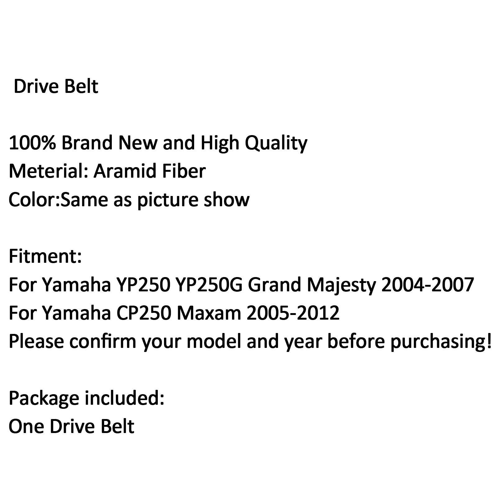 Premium Drive Belt For Yamaha YP250 YP250G Grand Majesty 2004-2007 Generic