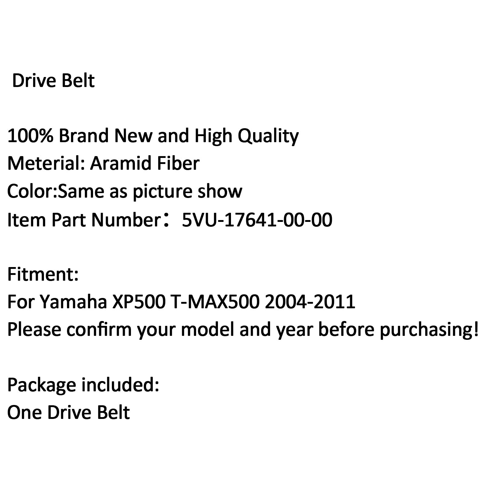 Premium Drive Belt For 5VU-17641-00-00 Yamaha XP500 T-MAX 500 2004-2011 Generic