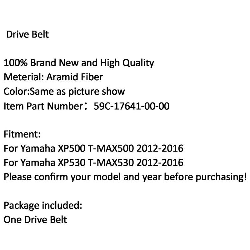 Premium Drive Belt For Yamaha XP500 T-MAX 500 XP530 T-MAX 530 2012-2016 Generic