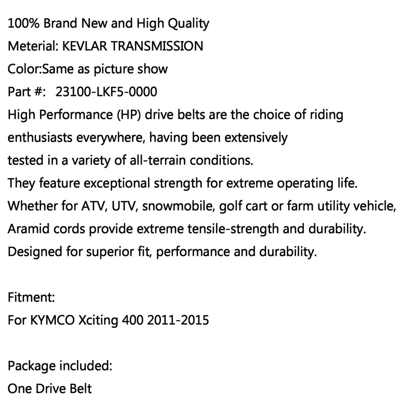 حزام محرك CVT لـ KYMCO Xciting 400 2011-2015 2014 2013 عام