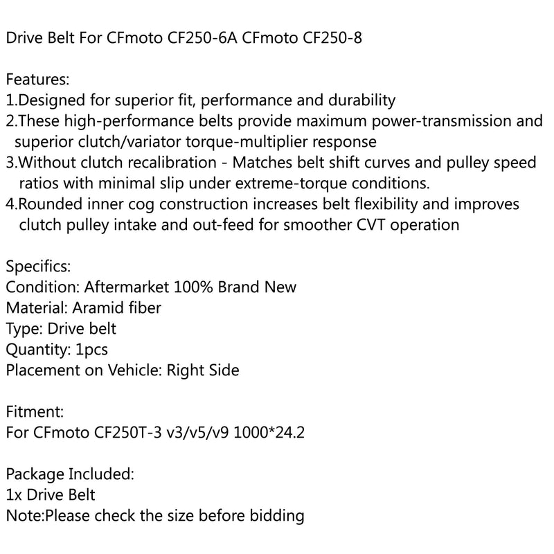حزام القيادة لـ CF Moto CF250T-3 v3/v5/v9 1000*24.2 عام