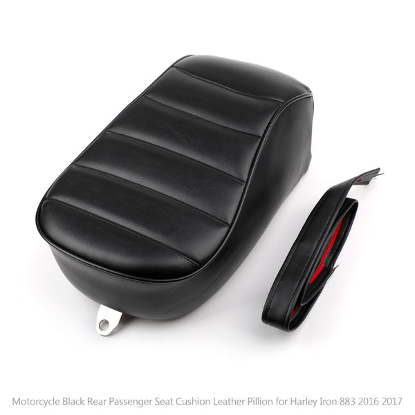 Asiento de pasajero trasero negro para Sportster Iron 883 XL883N 2016 2017 Genérico