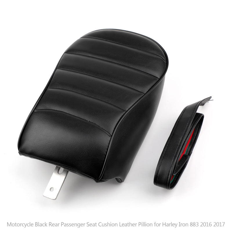 Asiento de pasajero trasero negro para Sportster Iron 883 XL883N 2016 2017 Genérico