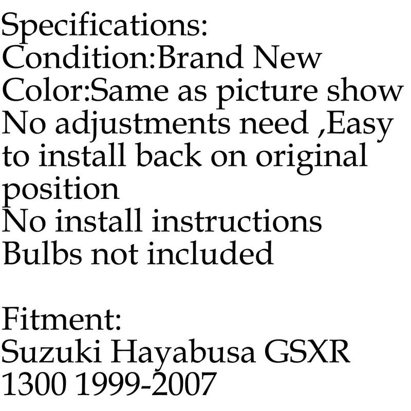 مجموعة المصابيح الأمامية الأمامية لسوزوكي GSXR1300 GSXR 1300 1999-2007 عام