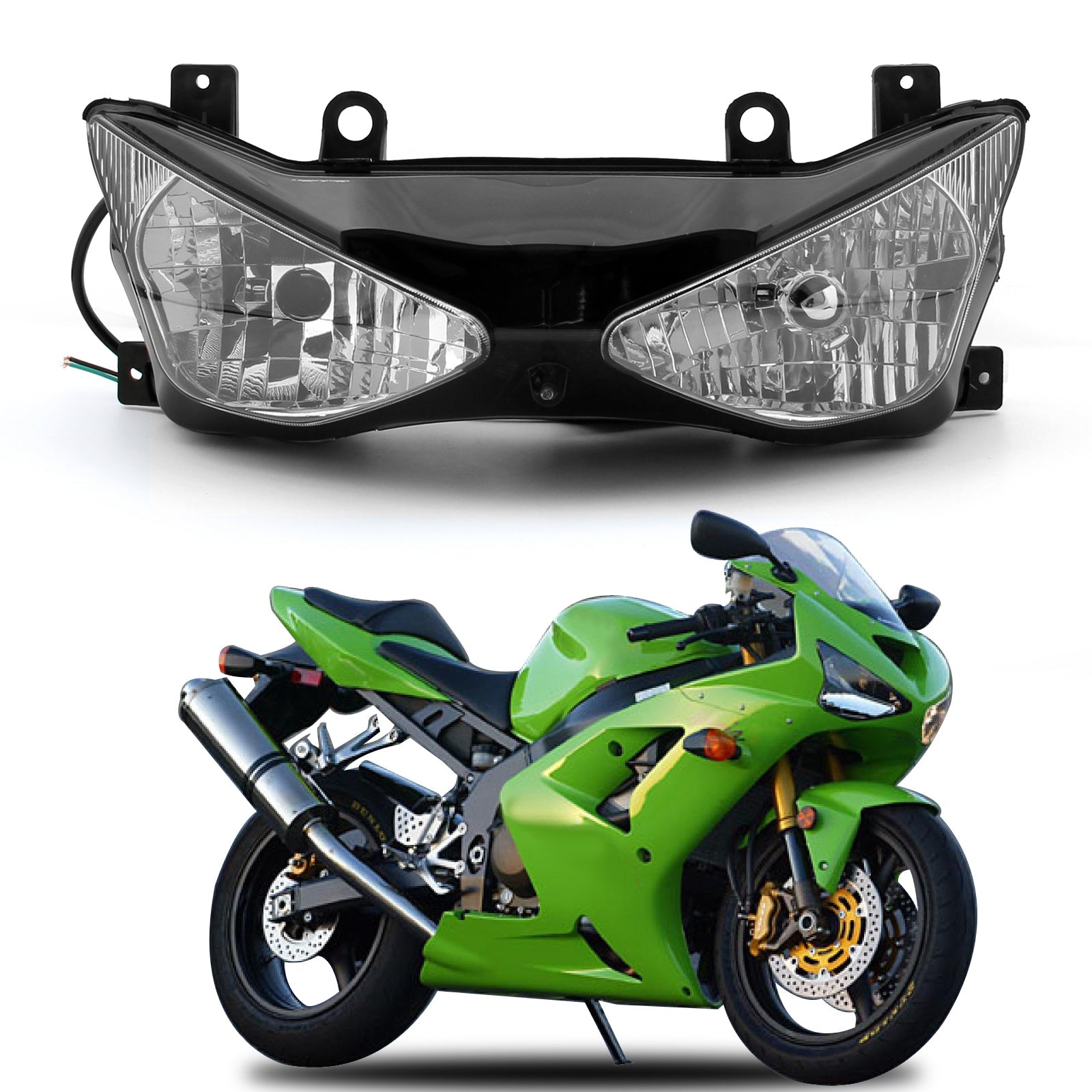ジンジャー Front Headlight Headlamp Assembly For Kawasaki Ninja ZX636 ZX6R