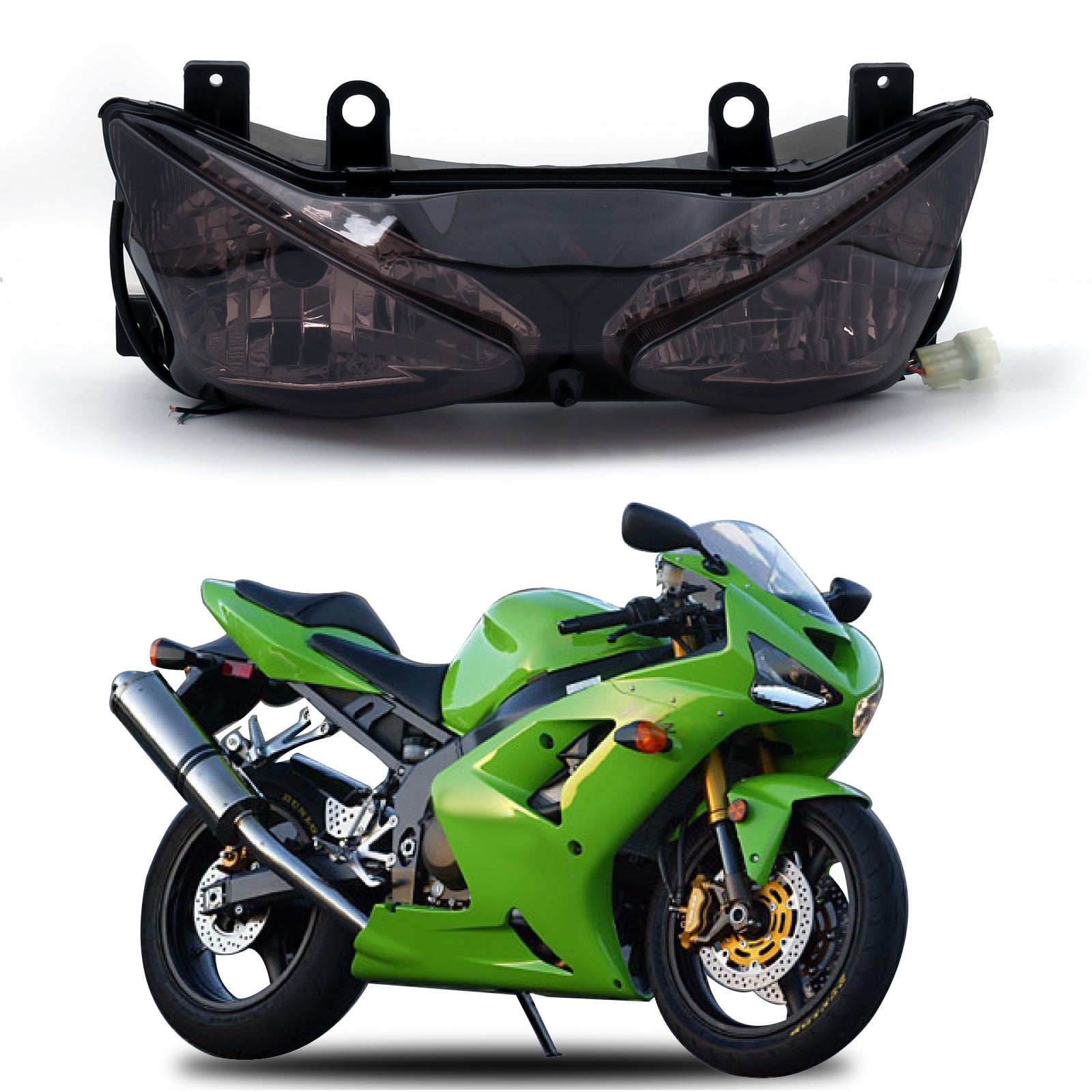 Front Headlight Headlamp Assembly For Kawasaki Ninja ZX636 ZX6R