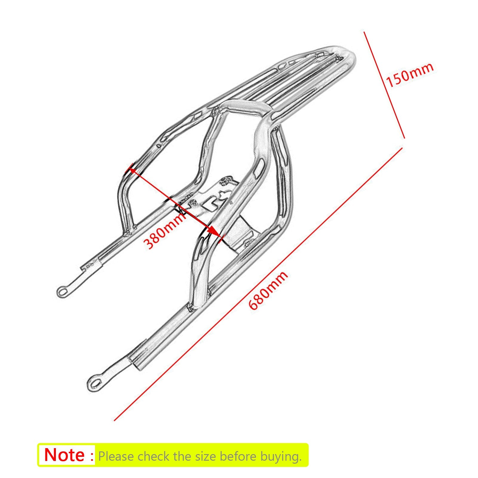 Rear Luggage Rack Carrier Mount Fender Support For Kawasaki Z900RS Cafe ABS 2018 Generic