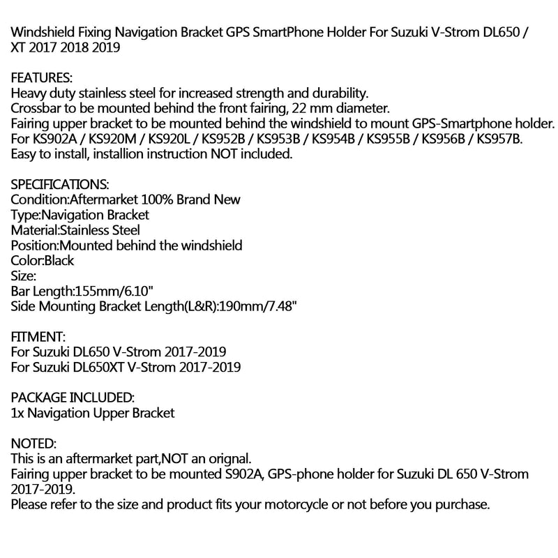 Soporte de navegación GPS/SMARTPHONE soporte de adaptación para Suzuki DL650 XT V-Strom 17-19 genérico