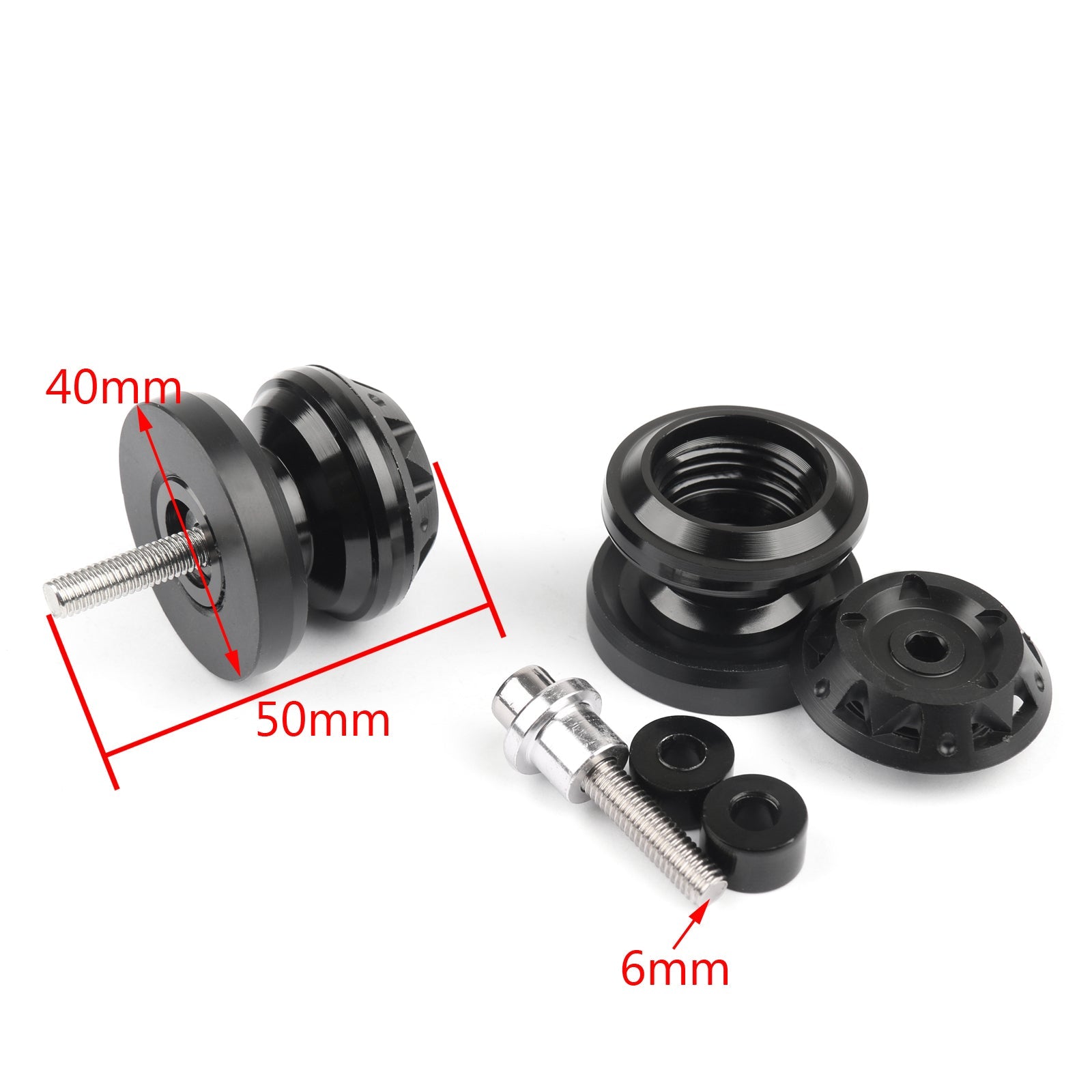 CNC 6mm Swingarm Sliders Spools For Yamaha YZF R1 R6 R6S FZ6 FZ8 XJR 1300 6 Color Generic