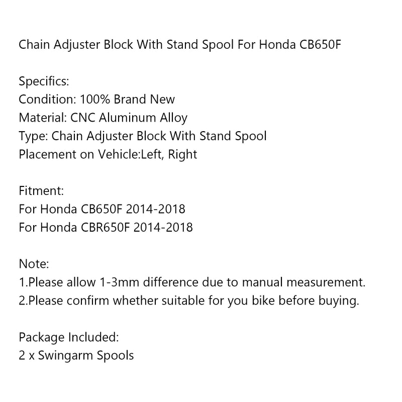 كتلة ضبط سلسلة CNC مع بكرة حامل لهوندا CB650F CBR650F 2014-2018 عام