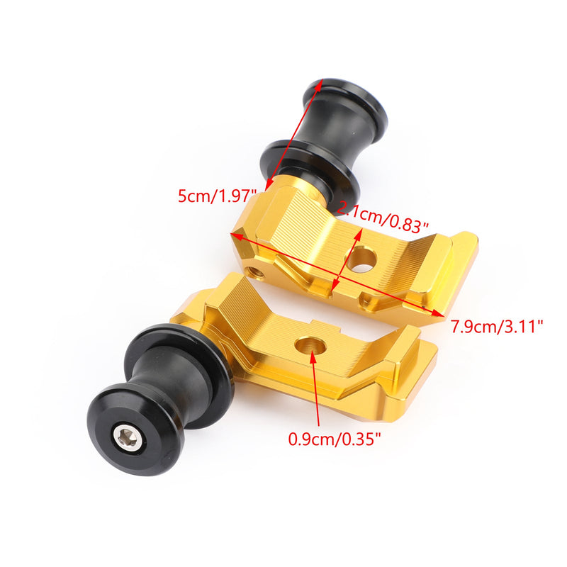 CNC Chain Adjuster Block W/Swingarm Spools Slider For YAMAHA MT-07 FZ-07 14-18 Generic