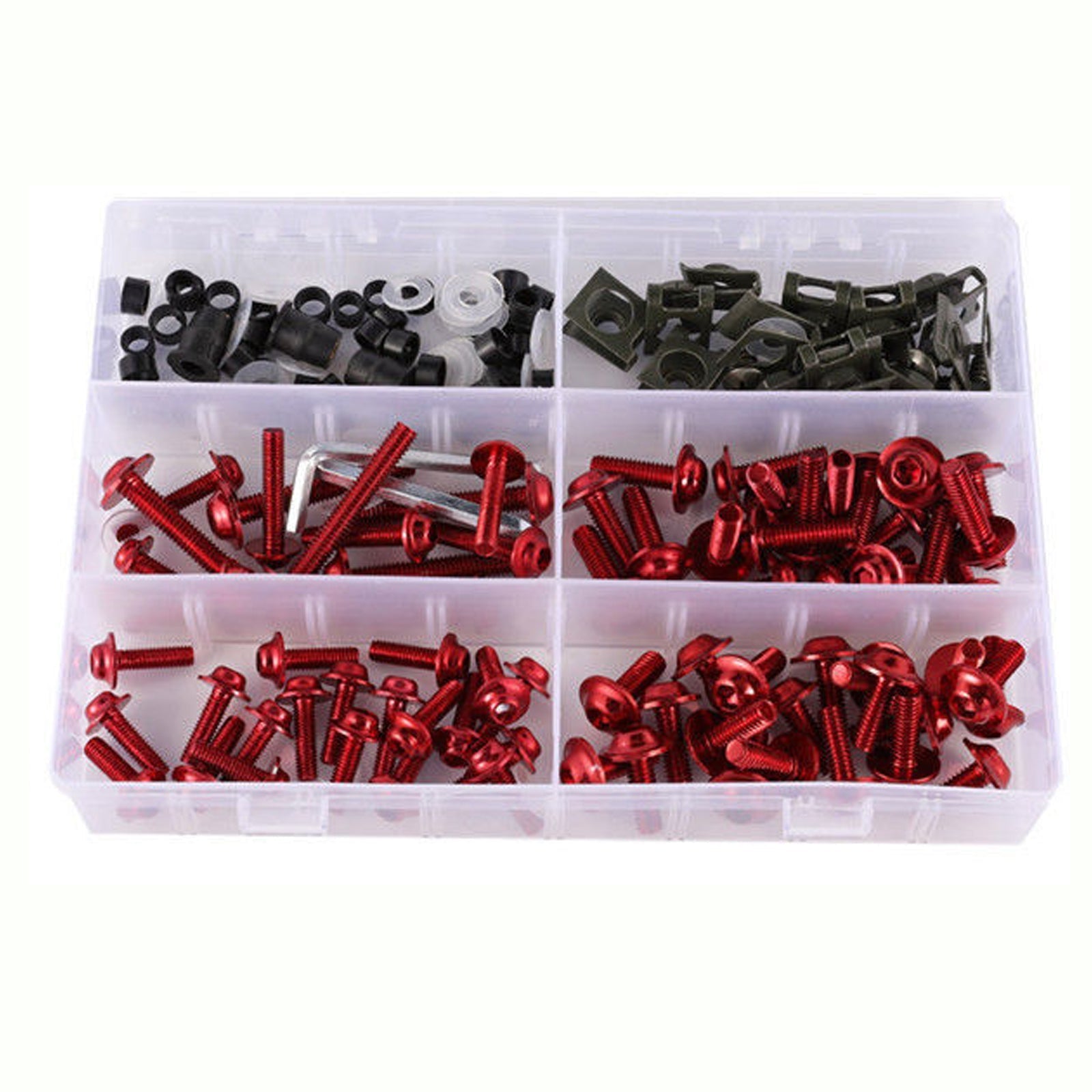 177PCS Motorcycle Sportbike Windscreen Fairing Bolts Kit Fastener Clips Screws