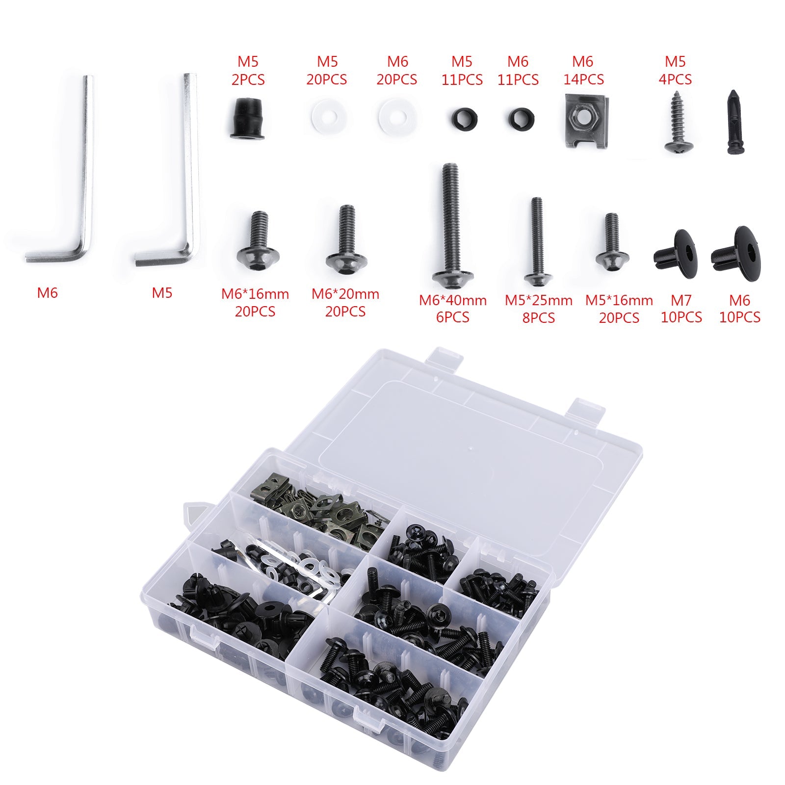 Kit completo de tornillos de carenado para carrocería para Yamaha YZF R6 R1 R3 R25 FZ07 FZ09 genérico